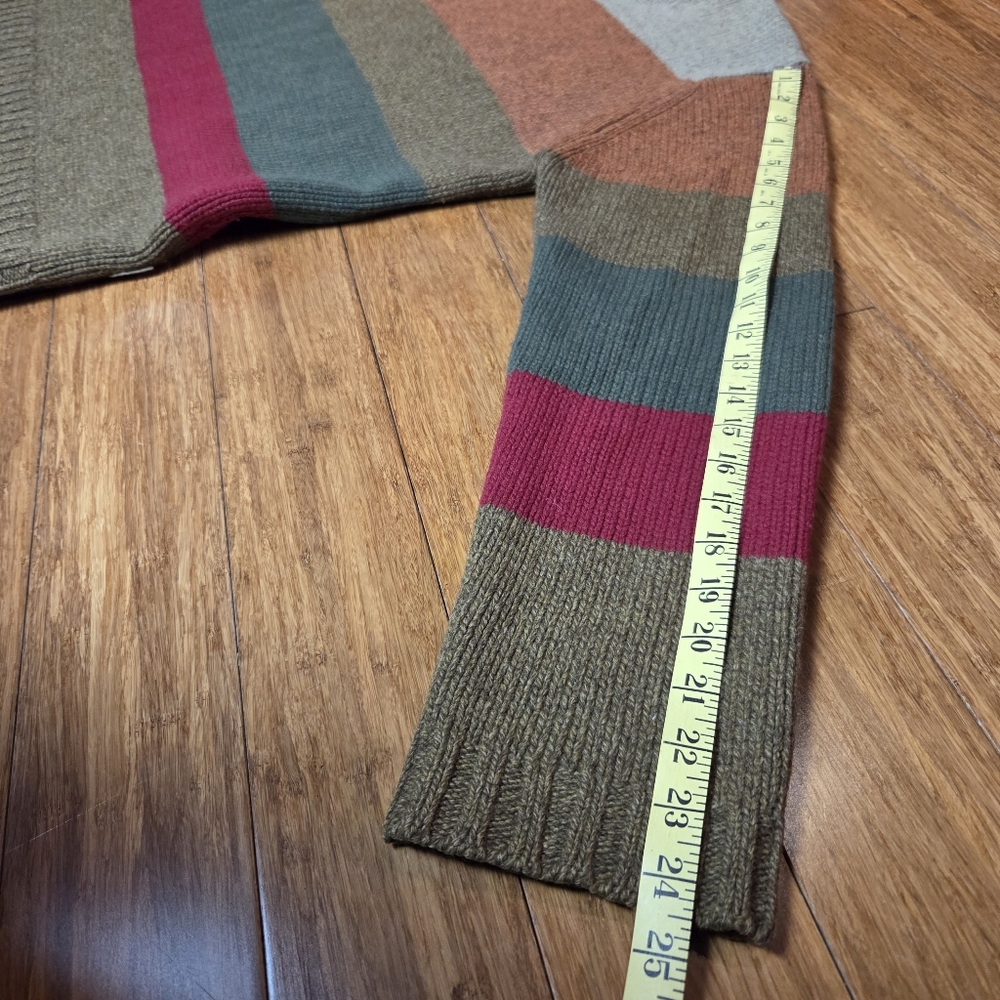 VTG American Eagle 100% Lambswool Colorblock Sweater | Earth Tones | L / G - Picture 12 of 15